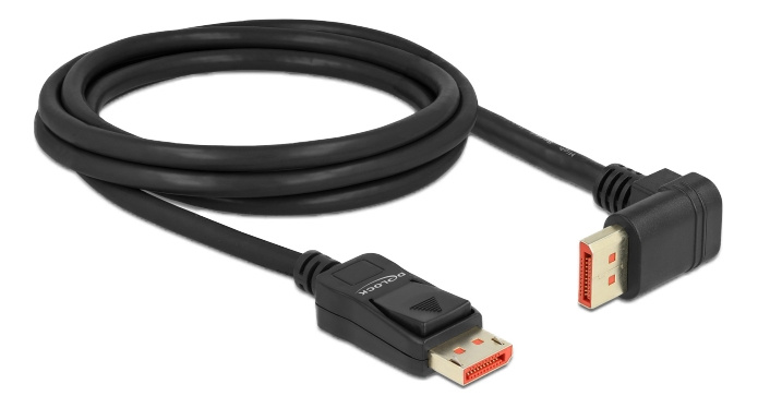 Delock DisplayPort cable male straight to male 90° upwards 8K 60Hz 2m i gruppen DATORER & KRINGUTRUSTNING / Datorkablar / DisplayPort / Kablar hos TP E-commerce Nordic AB (C17831)