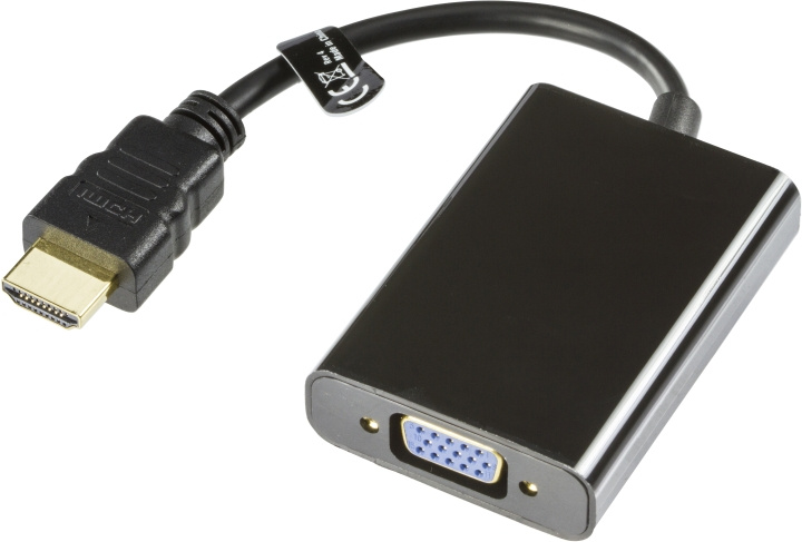 HDMI to VGA + audio adapter, 19 pin ma - 15 pin fe and 3.5mm i gruppen DATORER & KRINGUTRUSTNING / Datorkablar / VGA / Adaptrar hos TP E-commerce Nordic AB (C17911)