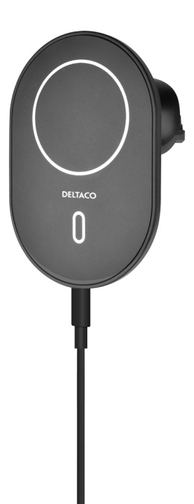 DELTACO QI-1035 trådlös billaddare med magnetisk snap-funktion, lämplig för Apple iPhone 12/13/14, svart i gruppen SMARTPHONE & SURFPLATTOR / Laddare & Kablar / Trådlösa Qi laddare hos TP E-commerce Nordic AB (C17987)