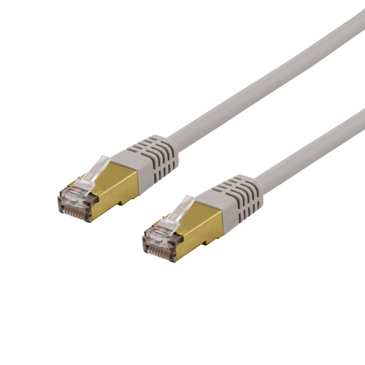 Deltaco S/FTP Cat6a patch cable, delta cert, LSZH, 0.5m, grey i gruppen DATORER & KRINGUTRUSTNING / Datorkablar / Nätverkskablar / Cat6 hos TP E-commerce Nordic AB (C18002)
