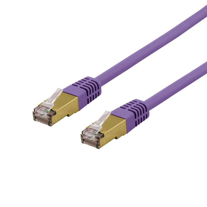 Deltaco S/FTP Cat6a patch cable 0.5m 500MHz Deltacertified purple i gruppen DATORER & KRINGUTRUSTNING / Datorkablar / Nätverkskablar / Cat6 hos TP E-commerce Nordic AB (C18009)