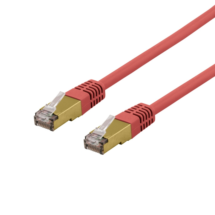 Deltaco S/FTP Cat6a patch cable 1m 500MHz Deltacertified LSZH red i gruppen DATORER & KRINGUTRUSTNING / Datorkablar / Nätverkskablar / Cat6 hos TP E-commerce Nordic AB (C18041)