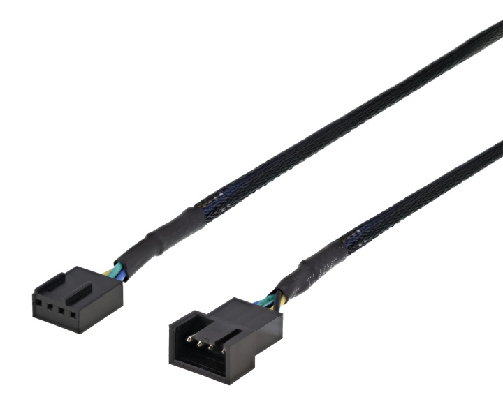 Deltaco Extension cable for 4-pin fans 0.3m, black i gruppen DATORER & KRINGUTRUSTNING / Datorkablar / Interna / Strömkablar & Adaptrar hos TP E-commerce Nordic AB (C18088)
