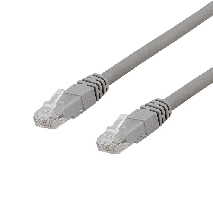 Deltaco U/UTP Cat6a patch cable, LSZH, 0.3m, grey i gruppen DATORER & KRINGUTRUSTNING / Datorkablar / Nätverkskablar / Cat6 hos TP E-commerce Nordic AB (C18138)