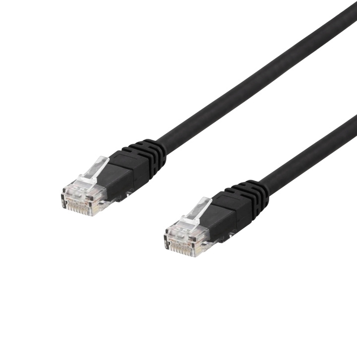 Deltaco U/UTP Cat6a patch cable, LSZH, 0.3m, black i gruppen DATORER & KRINGUTRUSTNING / Datorkablar / Nätverkskablar / Cat6 hos TP E-commerce Nordic AB (C18147)
