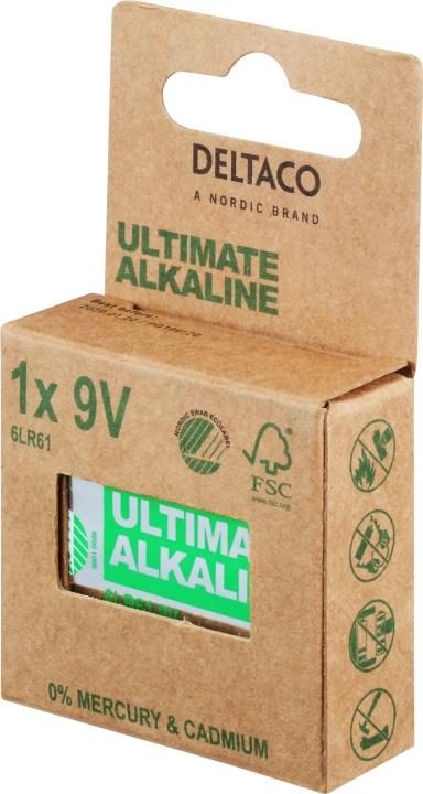 DELTACO Ultimate Alkaline 9V-batteri, 1-pack i gruppen HEMELEKTRONIK / Batterier & Laddare / Batterier / 9V hos TP E-commerce Nordic AB (C18275)