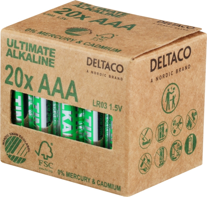 DELTACO Ultimate Alkaline AAA-batteri, 20-pack i gruppen HEMELEKTRONIK / Batterier & Laddare / Batterier / AAA hos TP E-commerce Nordic AB (C18277)