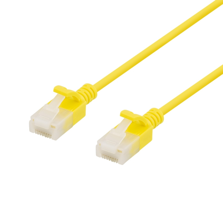 Deltaco U/UTP Cat6a patch cable, slim, 3.5mm diameter, 0.5m, yellow i gruppen DATORER & KRINGUTRUSTNING / Datorkablar / Nätverkskablar / Cat6 hos TP E-commerce Nordic AB (C18293)