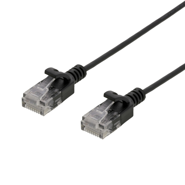 DELTACO Ultra Slim U/UTP Cat.6 patchkabel, 2.6mm, 0,5m, svart i gruppen DATORER & KRINGUTRUSTNING / Datorkablar / Nätverkskablar / Cat6 hos TP E-commerce Nordic AB (C18313)