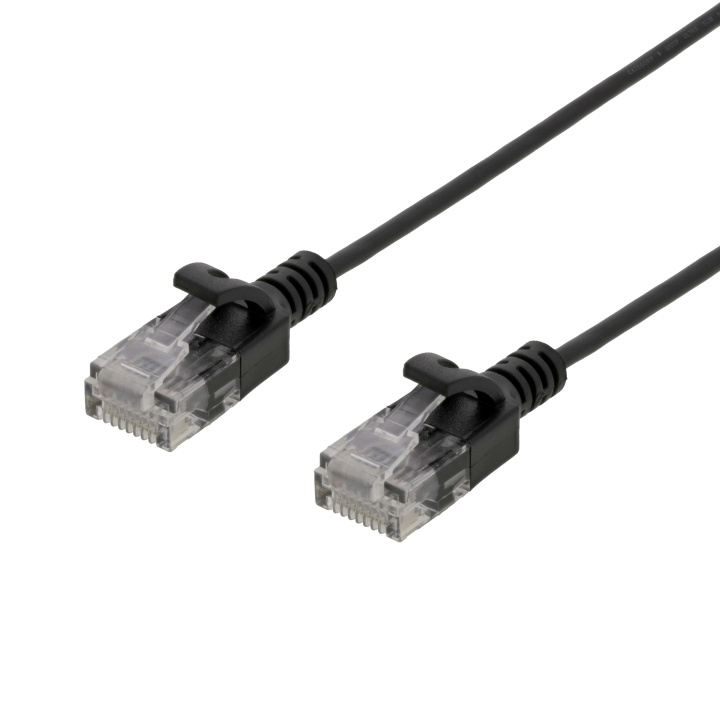 Deltaco Ultra Slim U/UTP Cat.6 patch cable, OD:2.6mm, 1m, black i gruppen DATORER & KRINGUTRUSTNING / Datorkablar / Nätverkskablar / Cat6 hos TP E-commerce Nordic AB (C18314)