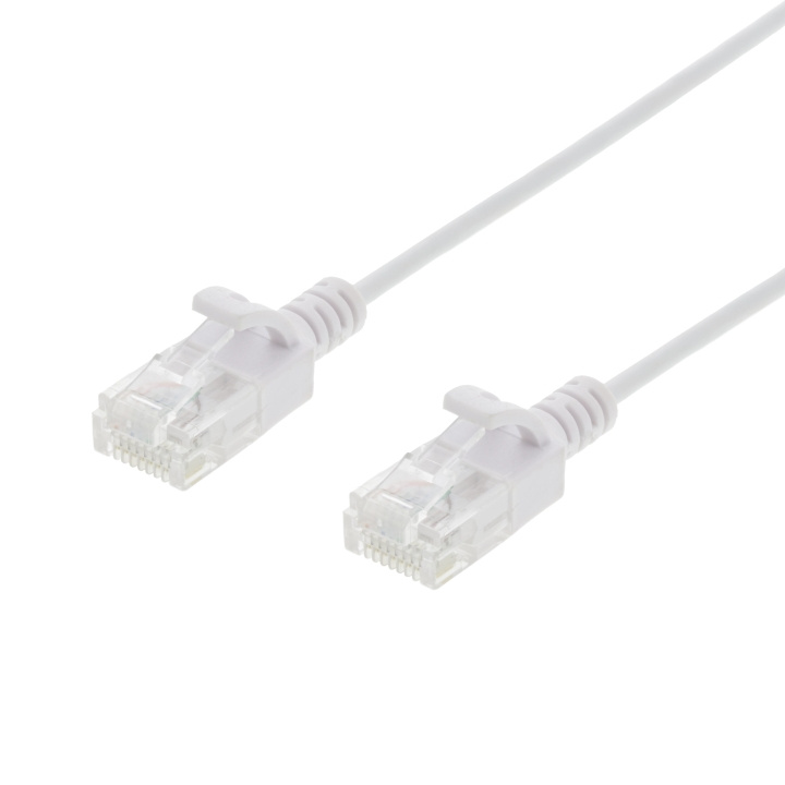 Deltaco U/FTP Cat6 patch cable slim 2.6 mm⌀ 1m 500MHz white i gruppen DATORER & KRINGUTRUSTNING / Datorkablar / Nätverkskablar / Cat6 hos TP E-commerce Nordic AB (C18317)