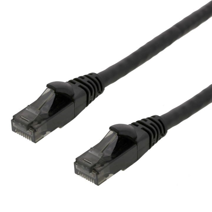 Deltaco High Flexible U/UTP Cat.6 patch cable, 24AWG, TPE, 1m, black i gruppen DATORER & KRINGUTRUSTNING / Datorkablar / Nätverkskablar / Cat6 hos TP E-commerce Nordic AB (C18321)