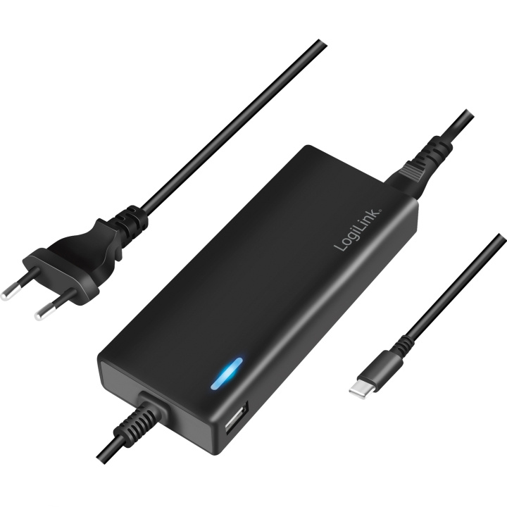 LogiLink Laptopladdare USB-C PD 65W USB-A 12W Max 77W i gruppen DATORER & KRINGUTRUSTNING / Bärbara datorer & tillbehör / Datorladdare / Laddare till laptop / Universal hos TP E-commerce Nordic AB (C18352)