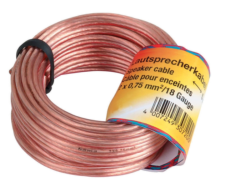 Hama Högtalarkabel 2x0.75mm2 Transparent 20m i gruppen HEMELEKTRONIK / Kablar & Adaptrar / Högtalarkablar hos TP E-commerce Nordic AB (C18466)