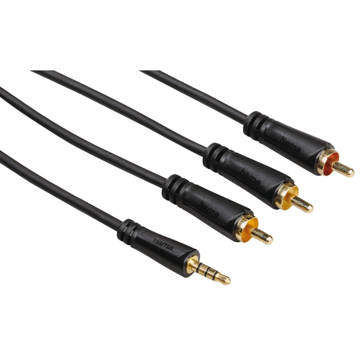 HAMA Kabel 4pin 3,5mm-3xRCA Guld Svart 1.5m i gruppen HEMELEKTRONIK / Kablar & Adaptrar / RCA-kablar & adaptrar / Kablar hos TP E-commerce Nordic AB (C18500)