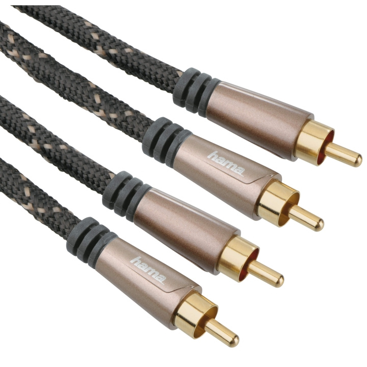 HAMA Kabel Audio 2xRCA-2xRCA Pro Svart 1.5m i gruppen HEMELEKTRONIK / Kablar & Adaptrar / RCA-kablar & adaptrar / Kablar hos TP E-commerce Nordic AB (C18513)