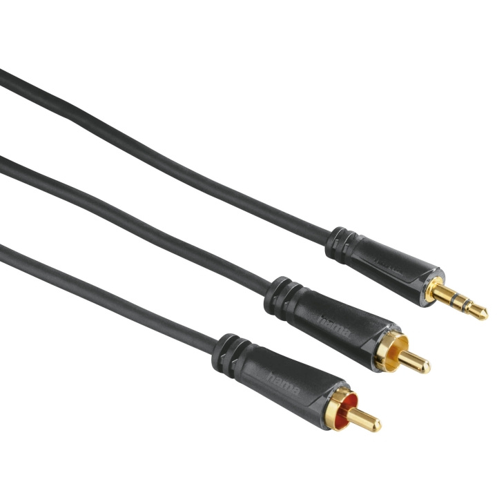 HAMA Kabel Audio 3.5mm-2xRCA Guld Svart 1.5m i gruppen HEMELEKTRONIK / Kablar & Adaptrar / RCA-kablar & adaptrar / Kablar hos TP E-commerce Nordic AB (C18516)