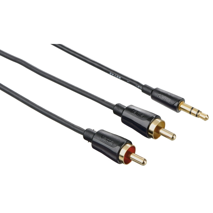 HAMA Kabel Audio 3.5mm-2xRCA Flexislim Guld Svart 1.5m i gruppen HEMELEKTRONIK / Kablar & Adaptrar / RCA-kablar & adaptrar / Kablar hos TP E-commerce Nordic AB (C18518)