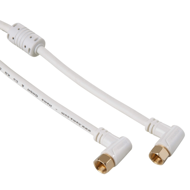 HAMA Kabel Antenn SAT 95dB Vinklad F-Plug - F-Plug Guld Vit 1.5m i gruppen HEMELEKTRONIK / Kablar & Adaptrar / Antennkablar & Tillbehör / Antennkablar hos TP E-commerce Nordic AB (C18534)