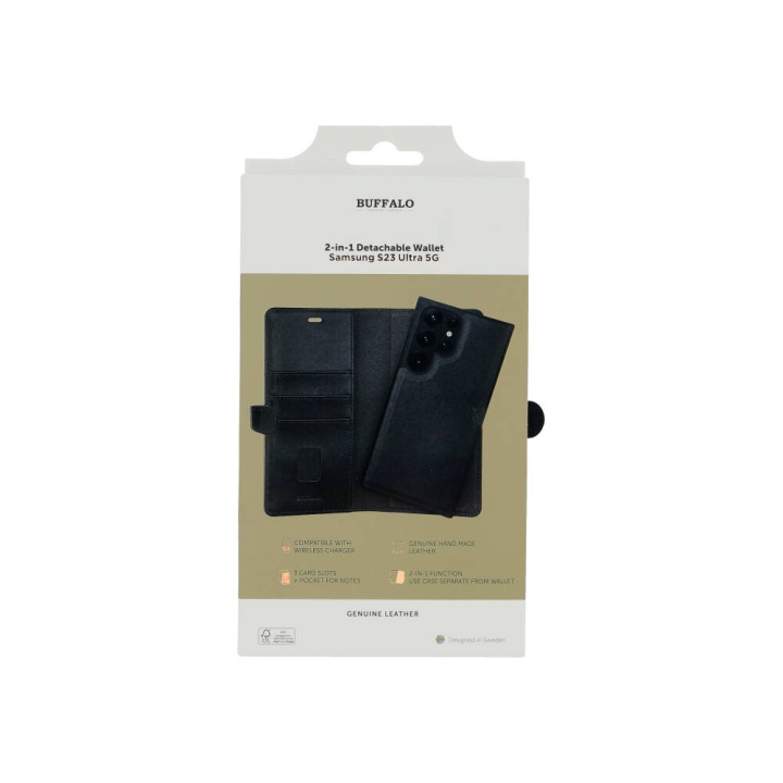 Buffalo Mobilfodral 2-i-1 3 Kortfack Svart - Samsung S23 Ultra 5G i gruppen SMARTPHONE & SURFPLATTOR / Mobilskydd / Samsung hos TP E-commerce Nordic AB (C18578)
