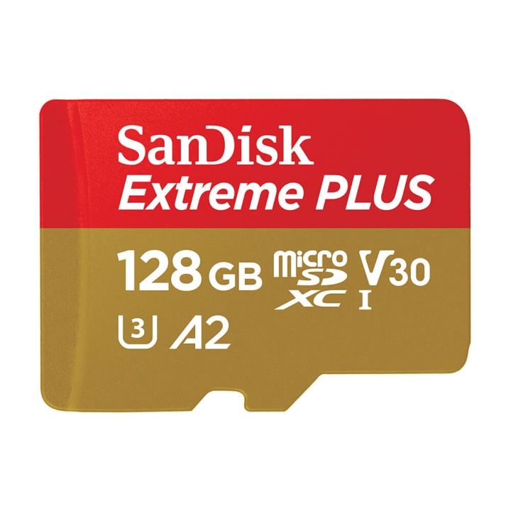 SANDISK MicroSDXC Extreme Plus 128GB 200MB/s A2 C10 V30 UHS-I i gruppen HEMELEKTRONIK / Lagringsmedia / Minneskort / Micro SD/HC/XC hos TP E-commerce Nordic AB (C18618)