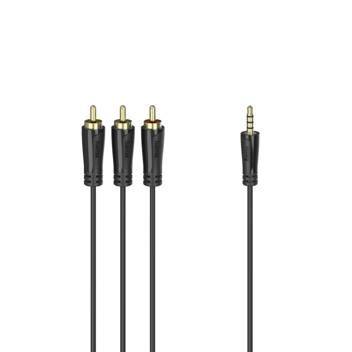 HAMA Kabel 4pin 3.5mm-3xRCA Guld Svart 1.5m i gruppen HEMELEKTRONIK / Kablar & Adaptrar / RCA-kablar & adaptrar / Kablar hos TP E-commerce Nordic AB (C18634)