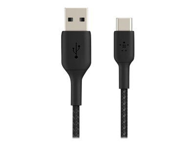 USB-A till USB-C kabel 2m (svart) - USB-kablar 