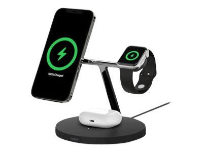 Belkin Magsafe 3-In-1 Trådlös laddare, Svart i gruppen SMARTPHONE & SURFPLATTOR / Laddare & Kablar / Trådlösa Qi laddare hos TP E-commerce Nordic AB (C18870)