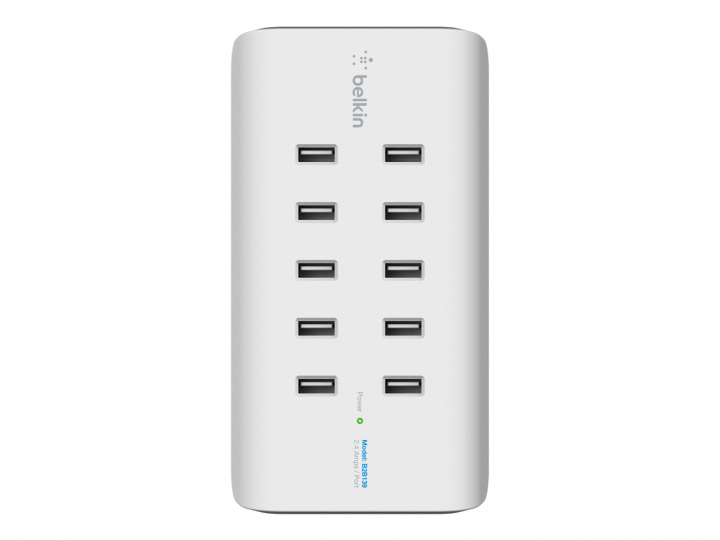 Belkin Rockstar 10-Port USB Laddstation, 2.4A i gruppen SMARTPHONE & SURFPLATTOR / Laddare & Kablar / Väggladdare / Väggladdare USB hos TP E-commerce Nordic AB (C18874)