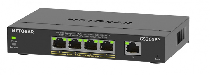 Netgear 5PT GE PLUS SWCH W/ POE+ i gruppen DATORER & KRINGUTRUSTNING / Nätverk / Switchar hos TP E-commerce Nordic AB (C19386)