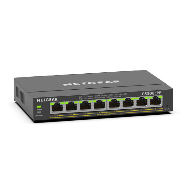 Netgear 8PT GE PLUS SWCH W/ HI-PWR POE+ i gruppen DATORER & KRINGUTRUSTNING / Nätverk / Switchar hos TP E-commerce Nordic AB (C19397)