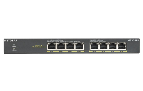 Netgear 8PT GE UNMANAGED SWCH W/POE/POE+ i gruppen DATORER & KRINGUTRUSTNING / Nätverk / Switchar hos TP E-commerce Nordic AB (C19399)