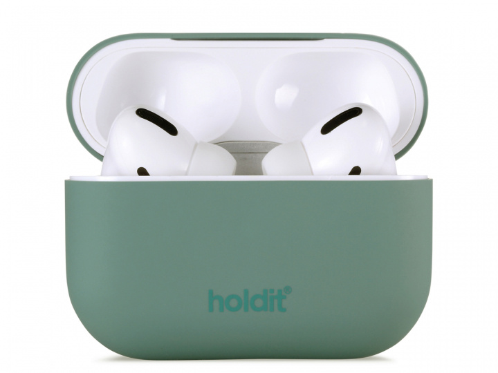 Holdit Nygård Silicone Case - Fodral till Airpods Pro, Moss Green i gruppen HEMELEKTRONIK / Ljud & Bild / Hörlurar & Tillbehör / Tillbehör hos TP E-commerce Nordic AB (C20098)