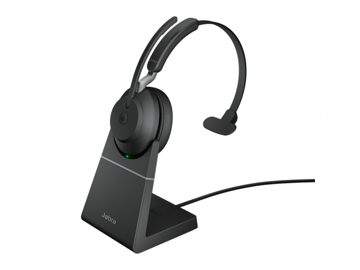 Jabra Office Headset med Laddställ, Jabra Evolve2 65 Link380a Ms Mono Black i gruppen DATORER & KRINGUTRUSTNING / Datortillbehör / Headset hos TP E-commerce Nordic AB (C20344)