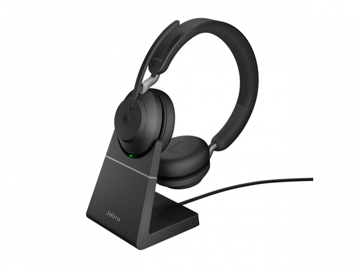 Jabra Office Trådlösa Hörlurar med Laddställ, Jabra Evolve2 65 Link380a Ms Stereo, Black i gruppen DATORER & KRINGUTRUSTNING / Datortillbehör / Headset hos TP E-commerce Nordic AB (C20347)