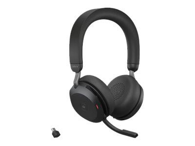 Jabra Office Trådlösa Hörlurar, Jabra Evolve2 75 Link380c Ms Stereo Black i gruppen DATORER & KRINGUTRUSTNING / Datortillbehör / Headset hos TP E-commerce Nordic AB (C20357)