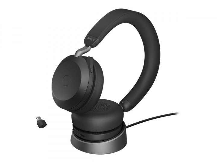 Jabra Office Trådlösa Hörlurar med Laddställ, Jabra Evolve2 75 Link380c Uc Stereo Black i gruppen DATORER & KRINGUTRUSTNING / Datortillbehör / Headset hos TP E-commerce Nordic AB (C20361)