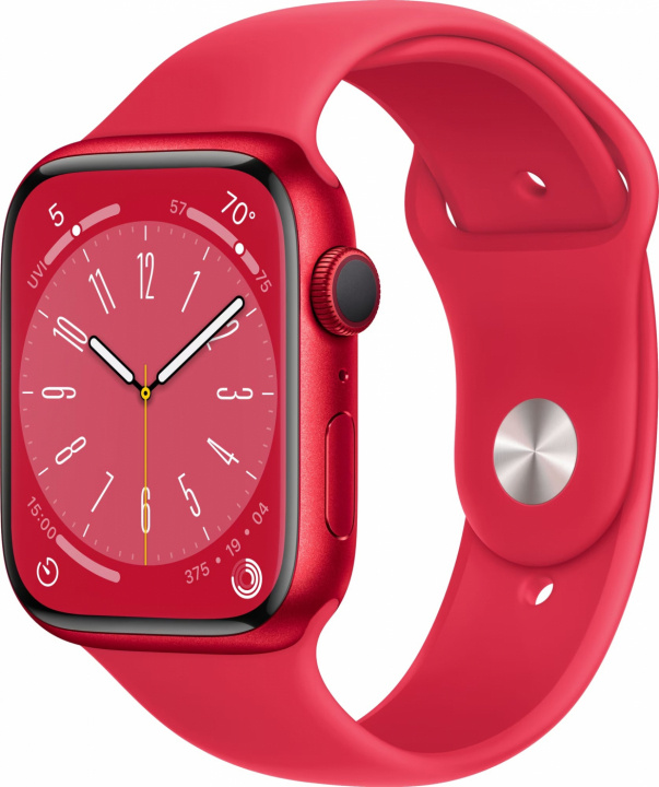Apple Watch Ser 8 GPS 45mm (PRODUCT)RED Alu Case (PRODUCT)RED Spor i gruppen SMARTPHONE & SURFPLATTOR / Träning, hem & fritid / Apple Watch & tillbehör / Apple Watch hos TP E-commerce Nordic AB (C21347)
