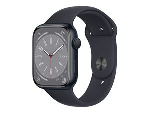 Apple Watch Ser 8 GPS 45mm Midnight Alu Case Midnight Sport Band - i gruppen SPORT, FRITID & HOBBY / Smartwatch & Aktivitetsarmband / Smartwatches hos TP E-commerce Nordic AB (C21348)