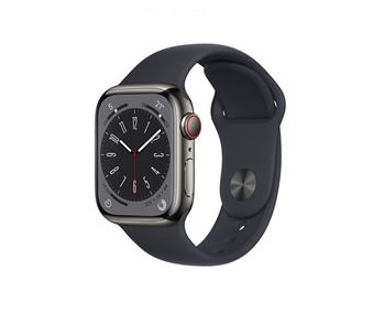 Apple Watch Ser 8 GPS+Cell 41mm Graphite Stainless Steel Case Midn i gruppen SMARTPHONE & SURFPLATTOR / Träning, hem & fritid / Apple Watch & tillbehör / Apple Watch hos TP E-commerce Nordic AB (C21352)