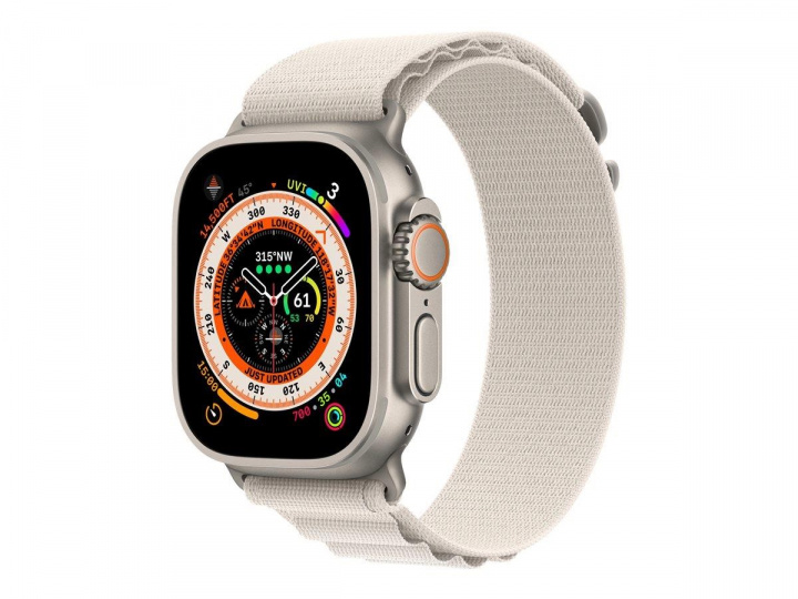 Apple Watch Ultra GPS + Cell 49mm Starlight Alpine Loop - Medium i gruppen SMARTPHONE & SURFPLATTOR / Träning, hem & fritid / Apple Watch & tillbehör / Apple Watch hos TP E-commerce Nordic AB (C21375)