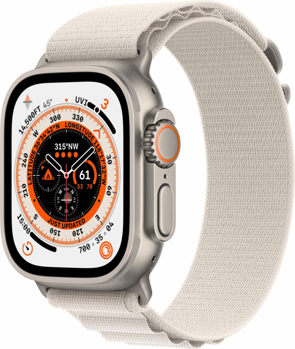 Apple Watch Ultra GPS + Cell 49mm Starlight Alpine Loop Small i gruppen SMARTPHONE & SURFPLATTOR / Träning, hem & fritid / Apple Watch & tillbehör / Apple Watch hos TP E-commerce Nordic AB (C21376)