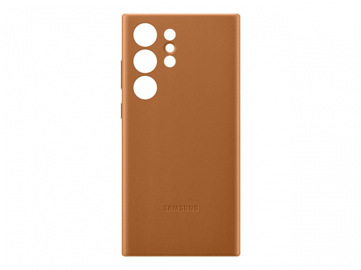 Samsung Galaxy S23 Ultra Leather Case Camel i gruppen SMARTPHONE & SURFPLATTOR / Mobilskydd / Samsung hos TP E-commerce Nordic AB (C21756)