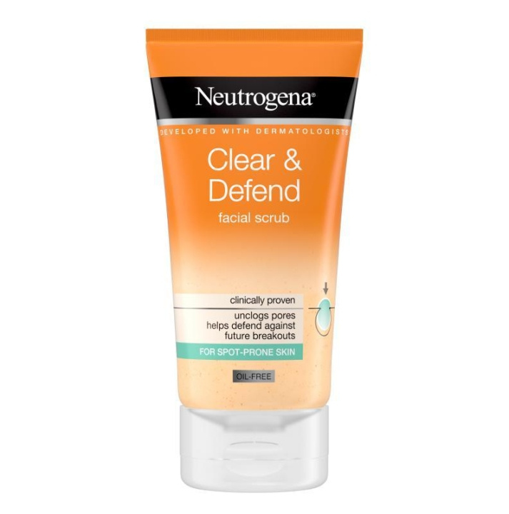 Neutrogena Clear & Defend Facial Scrub 150 ml i gruppen SKÖNHET & HÄLSA / Hudvård / Ansiktsvård / Rengöring hos TP E-commerce Nordic AB (C22601)