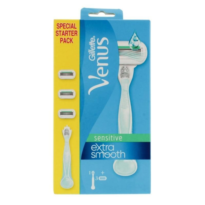 Gillette Venus Sensitive Extra Smooth Starter Pack i gruppen SKÖNHET & HÄLSA / Hår & Styling / Rakning & Trimning / Rakhyvlar & Tillbehör hos TP E-commerce Nordic AB (C22987)