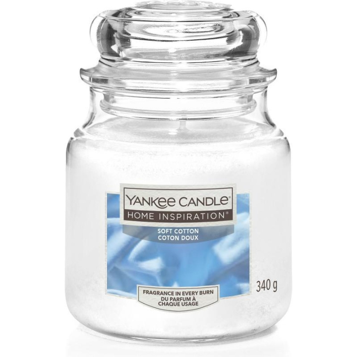 Yankee Candle Home Inspiration Medium Soft Cotton 340g i gruppen SKÖNHET & HÄLSA / Doft & Parfym / Övrig doft / Doftljus hos TP E-commerce Nordic AB (C23058)