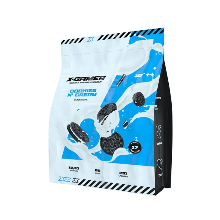 X-GAMER Quick Meal Cookies & Cream 1190 gram i gruppen DATORER & KRINGUTRUSTNING / Gaming / Energidryck för Gamers hos TP E-commerce Nordic AB (C23626)