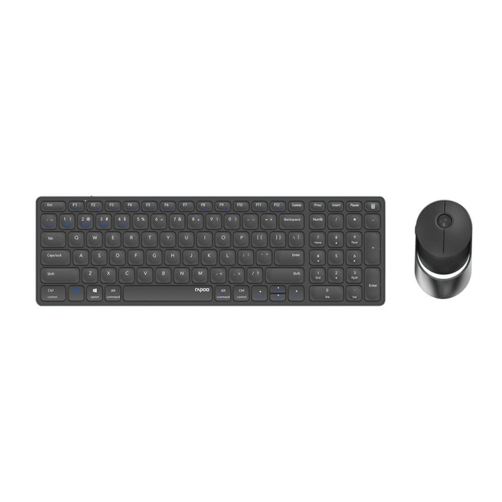 Rapoo Keyboard/Mice Set 9750M Wireless Multi-Mode Dark Grey i gruppen DATORER & KRINGUTRUSTNING / Möss & Tangentbord / Tangentbord / Paket hos TP E-commerce Nordic AB (C23627)