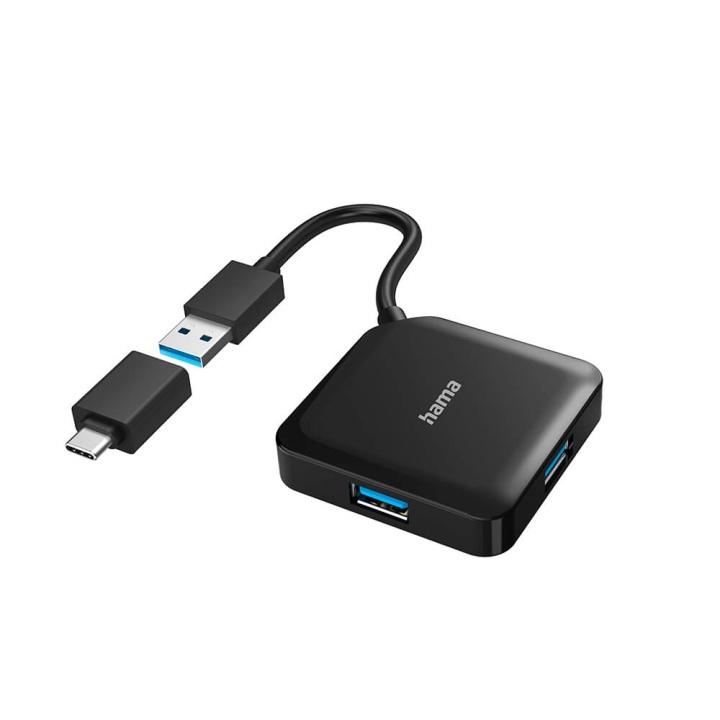 Hama Hubb USB/USB-C 1:4 1,5 Gbit/s i gruppen DATORER & KRINGUTRUSTNING / Datortillbehör / USB-hubbar hos TP E-commerce Nordic AB (C23637)