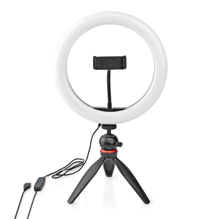 Nedis Ringljus | 10 inch | 120 LED\'s | 2700 - 6700 K | Trevbensstativ | Svart i gruppen HEMELEKTRONIK / Foto & Video / Fotoutrustning / Ring light & Fotobelysning hos TP E-commerce Nordic AB (C23653)